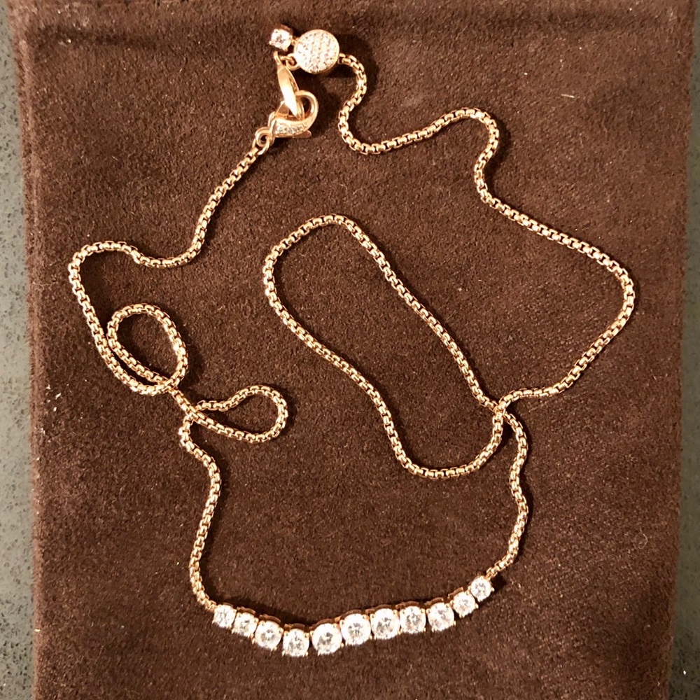 Rose gold choker w/ embellished, adjustable clasp
